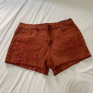 Fashion Nova High Waist Rust Color Jean Shorts